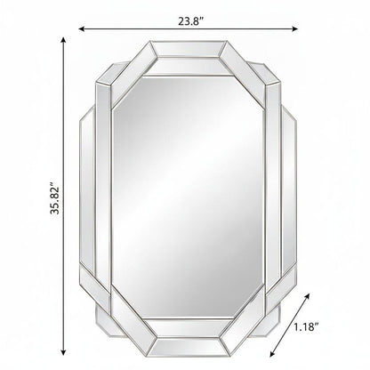 30" Octagon Beveled Geometric Frameless Accent Mirror HomeRoots
