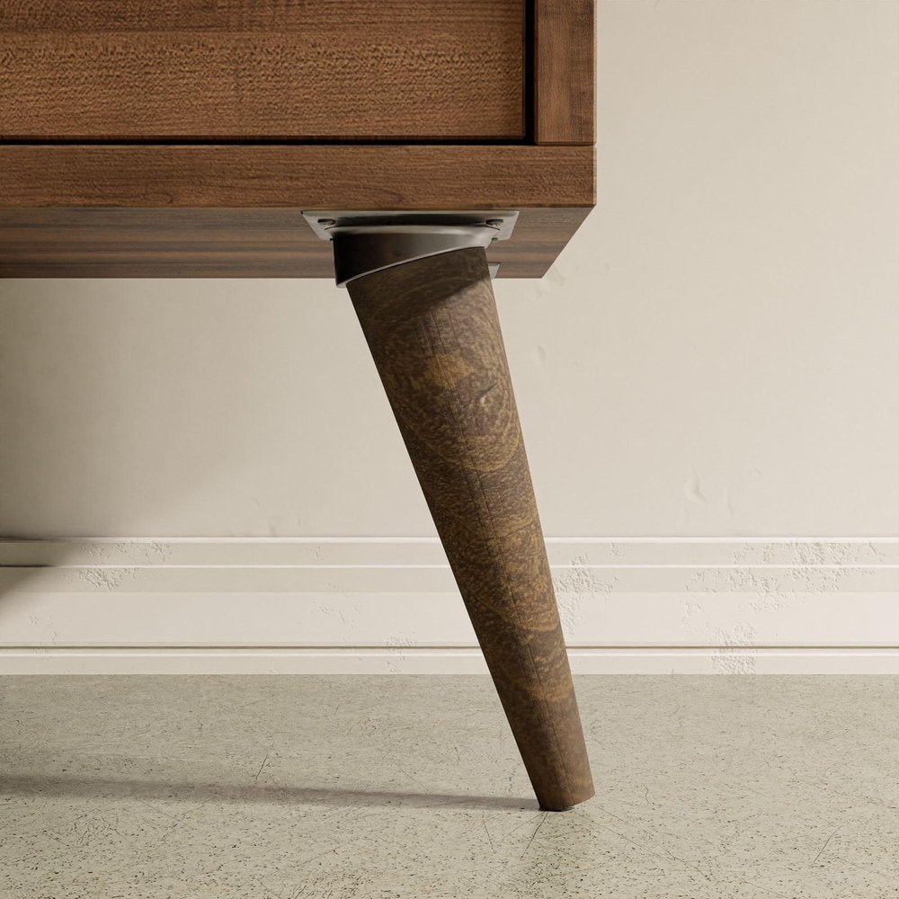 36" Walnut Melamine Veneer And Wood Coffee Table With Two Shelves HomeRoots