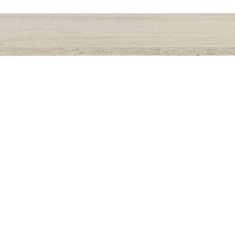 48" Tan Melamine Veneer And Wood Oval Double Pedestal Coffee Table — view 5