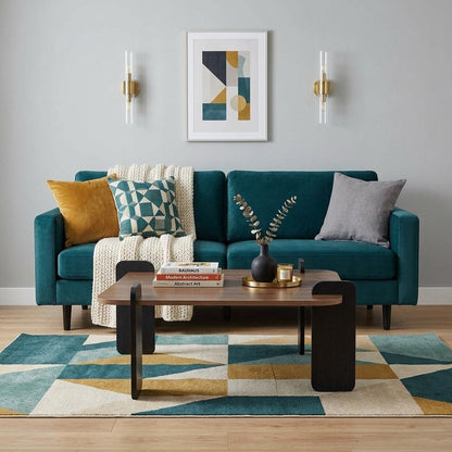 47" Walnut Melamine Veneer And Wood Coffee Table HomeRoots
