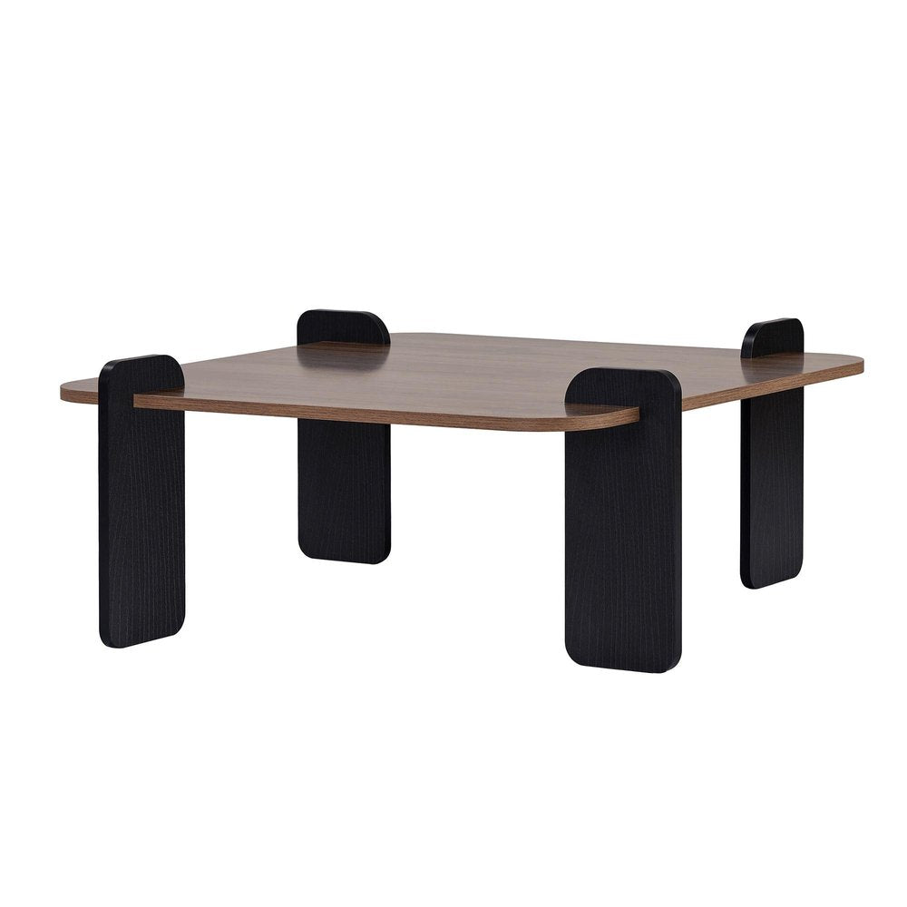47" Walnut Melamine Veneer And Wood Coffee Table — view 1