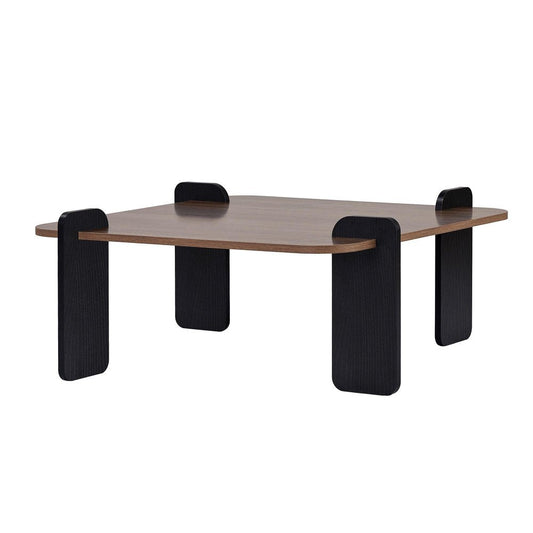 47" Walnut Melamine Veneer And Wood Coffee Table HomeRoots