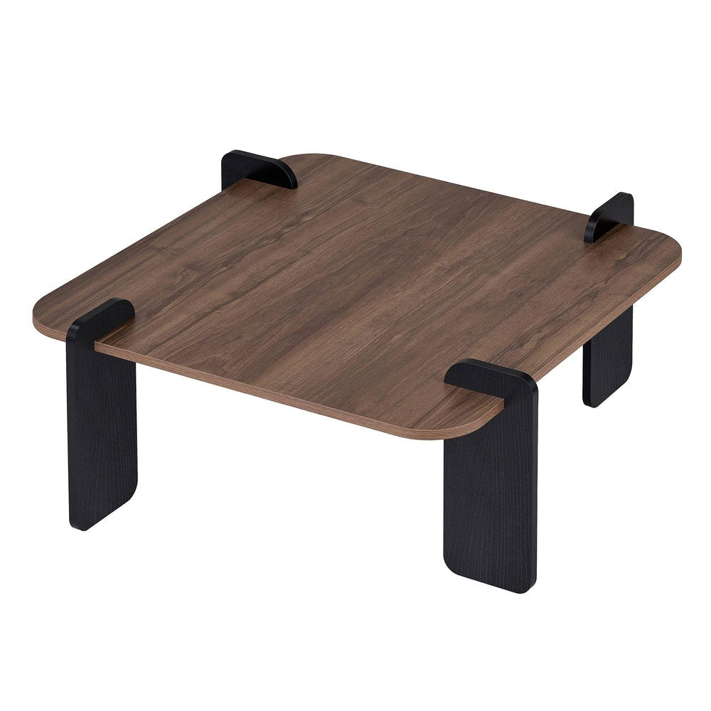 47" Walnut Melamine Veneer And Wood Coffee Table — view 2