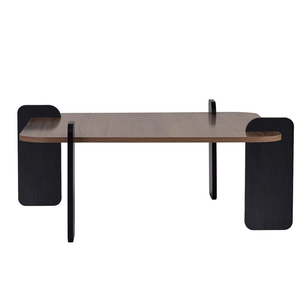 47" Walnut Melamine Veneer And Wood Coffee Table HomeRoots