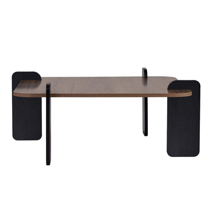 47" Walnut Melamine Veneer And Wood Coffee Table HomeRoots