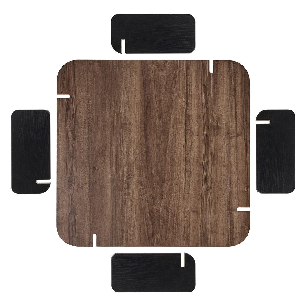 47" Walnut Melamine Veneer And Wood Coffee Table — view 4