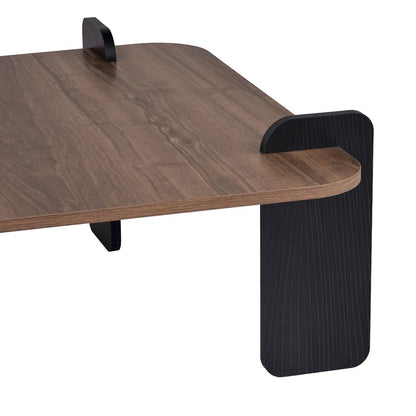 47" Walnut Melamine Veneer And Wood Coffee Table HomeRoots