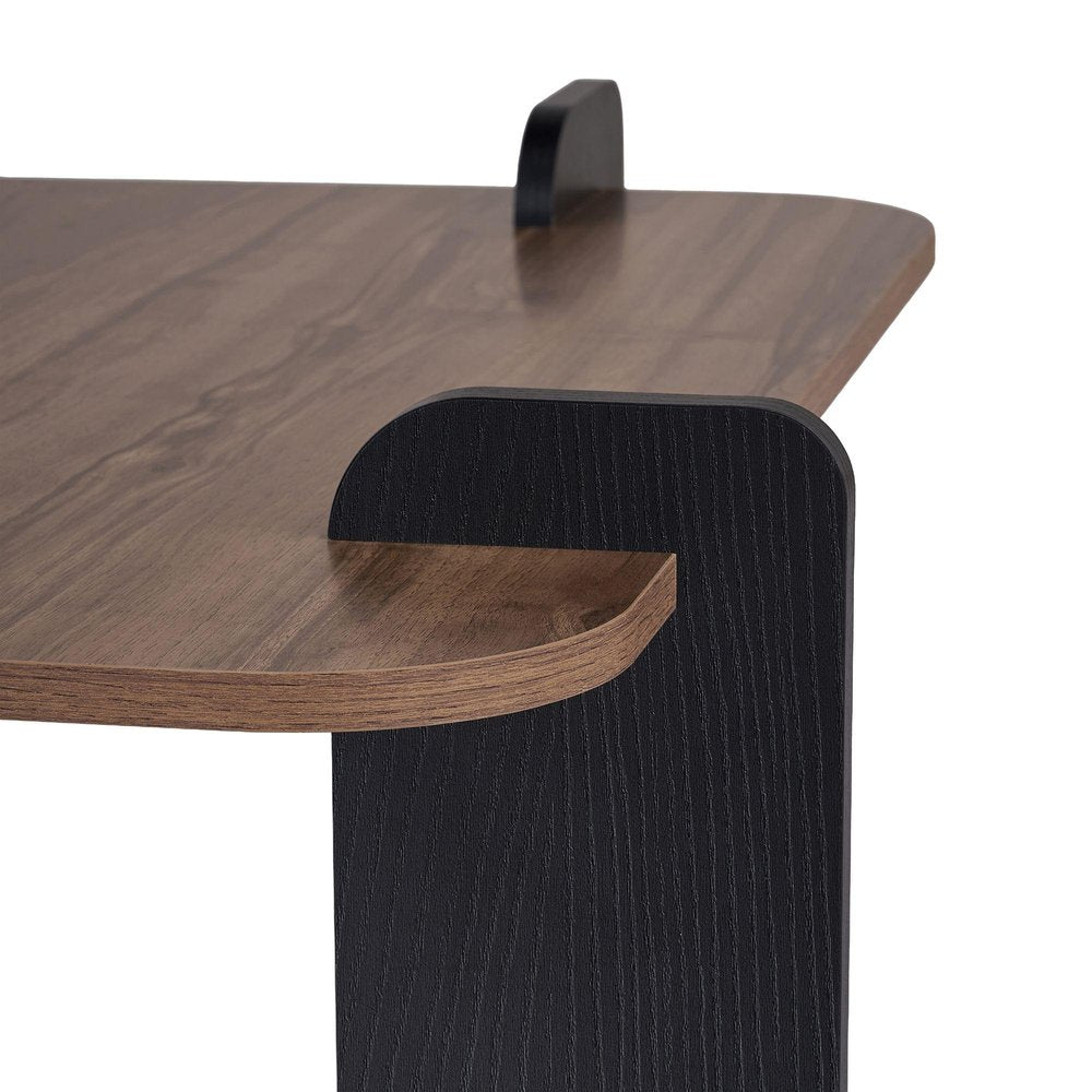 47" Walnut Melamine Veneer And Wood Coffee Table — view 6
