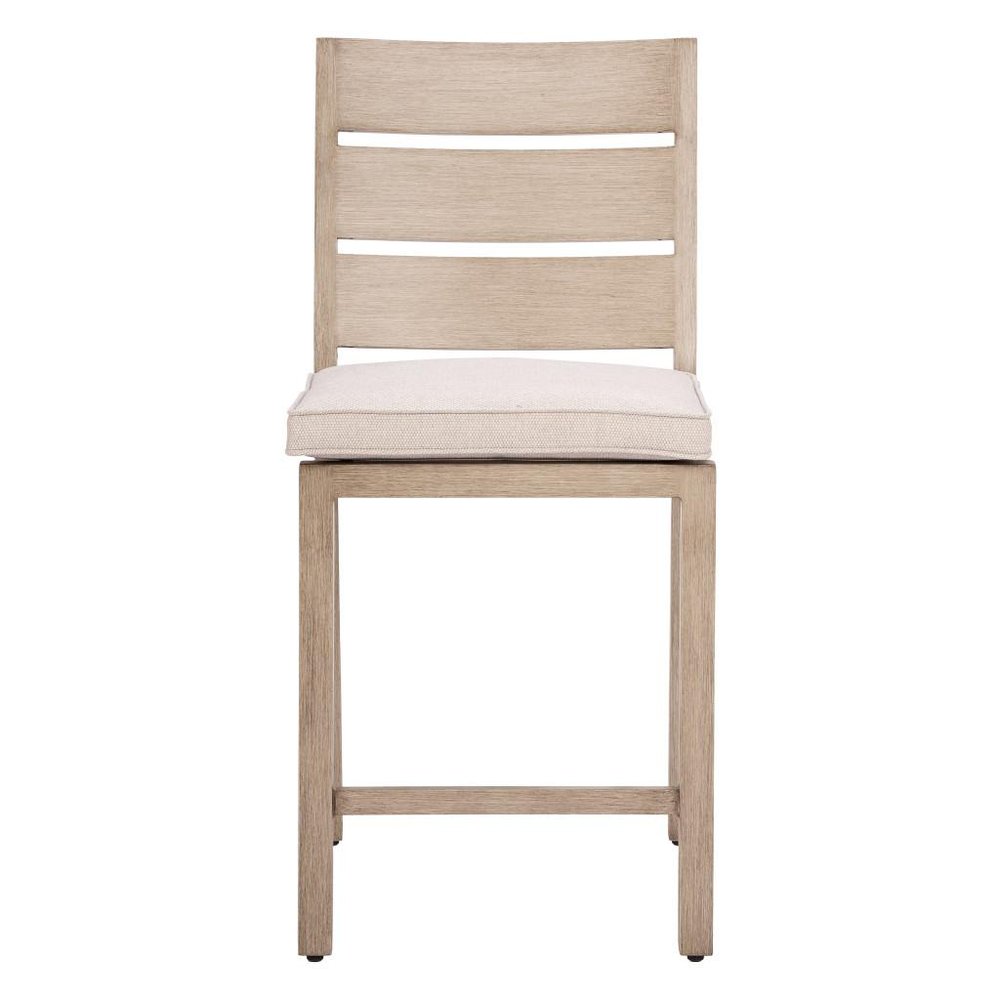 Set of Two 27" Gray Aluminum Outdoor Counter Height Bar Chairs — view 2