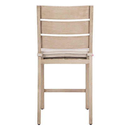Set of Two 27" Gray Aluminum Outdoor Counter Height Bar Chairs HomeRoots