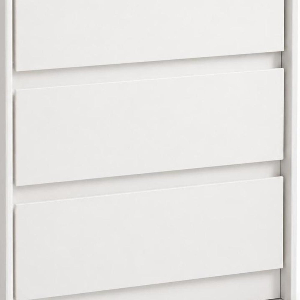 24" White Wood Three Drawer Nightstand with USB Port and Integrated Tech — view 3
