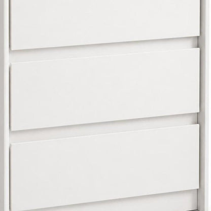 24" White Wood Three Drawer Nightstand with USB Port and Integrated Tech HomeRoots