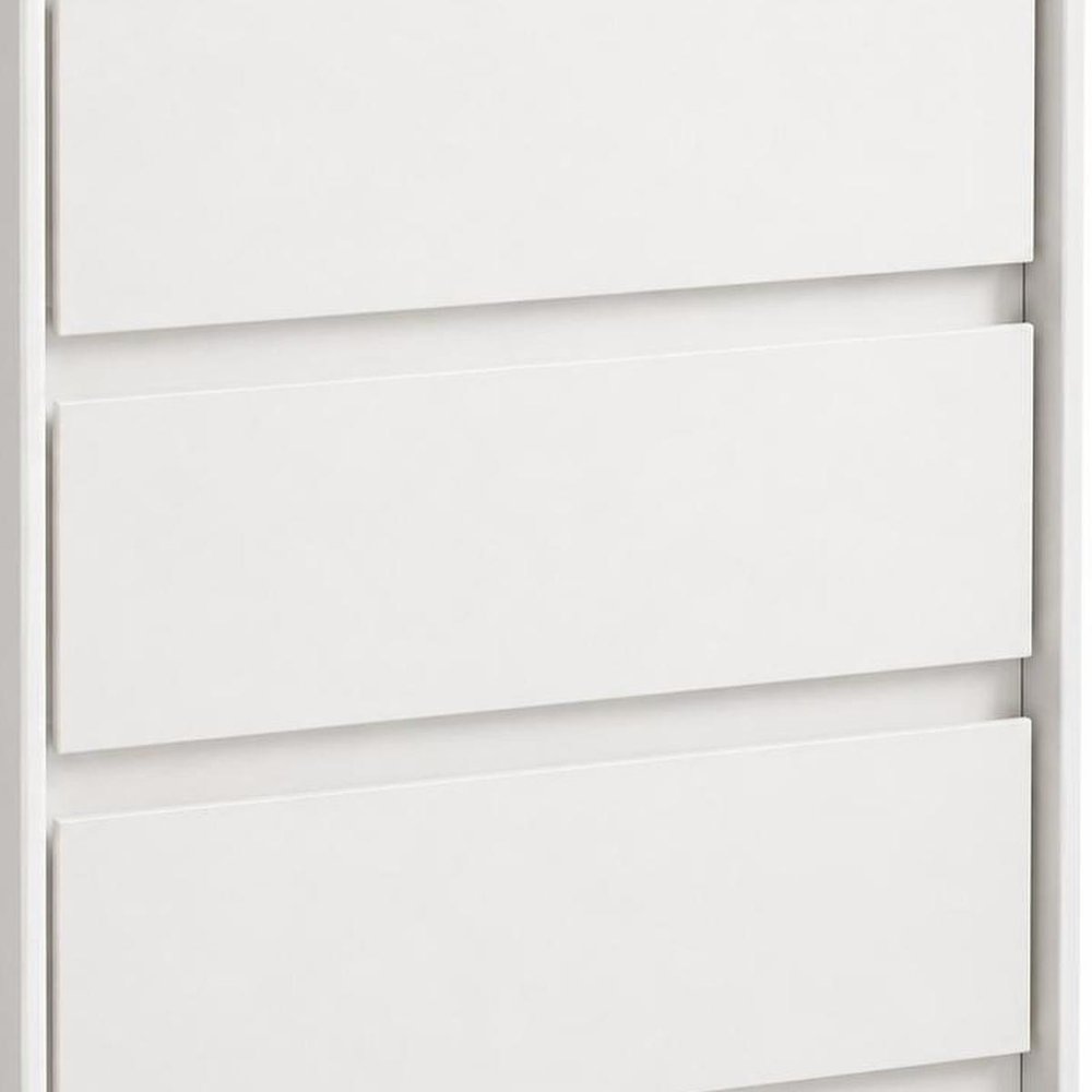 24" White Wood Three Drawer Nightstand with USB Port and Integrated Tech — view 4
