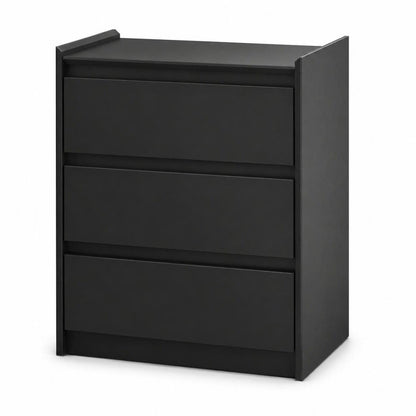 24" White Wood Three Drawer Nightstand with USB Port and Integrated Tech HomeRoots