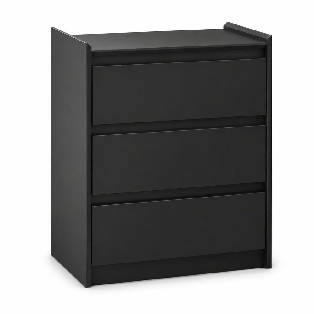 24" White Wood Three Drawer Nightstand with USB Port and Integrated Tech HomeRoots