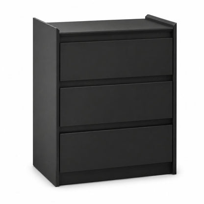 24" White Wood Three Drawer Nightstand with USB Port and Integrated Tech HomeRoots