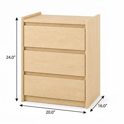 24" White Wood Three Drawer Nightstand with USB Port and Integrated Tech HomeRoots
