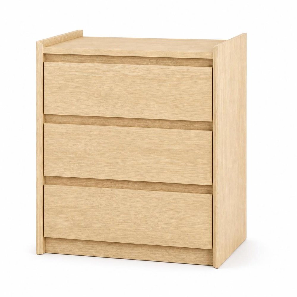 24" White Wood Three Drawer Nightstand with USB Port and Integrated Tech HomeRoots
