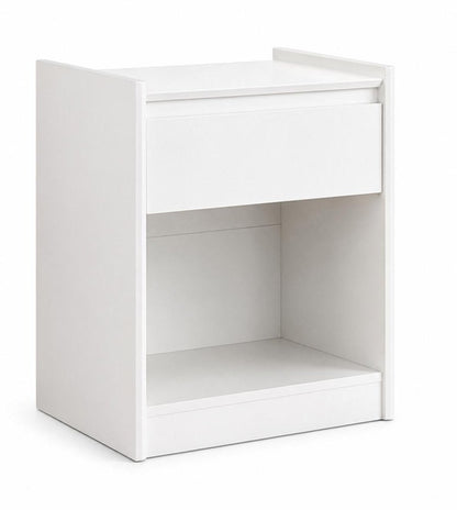 24" White Wood One Drawer Nightstand HomeRoots