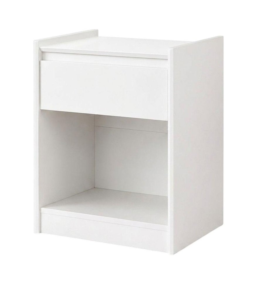 24" White Wood One Drawer Nightstand — view 7