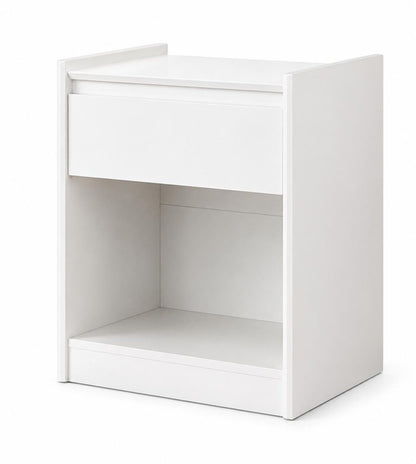 24" White Wood One Drawer Nightstand HomeRoots