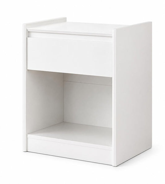 24" Black Wood One Drawer Nightstand