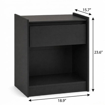 24" White Wood One Drawer Nightstand HomeRoots