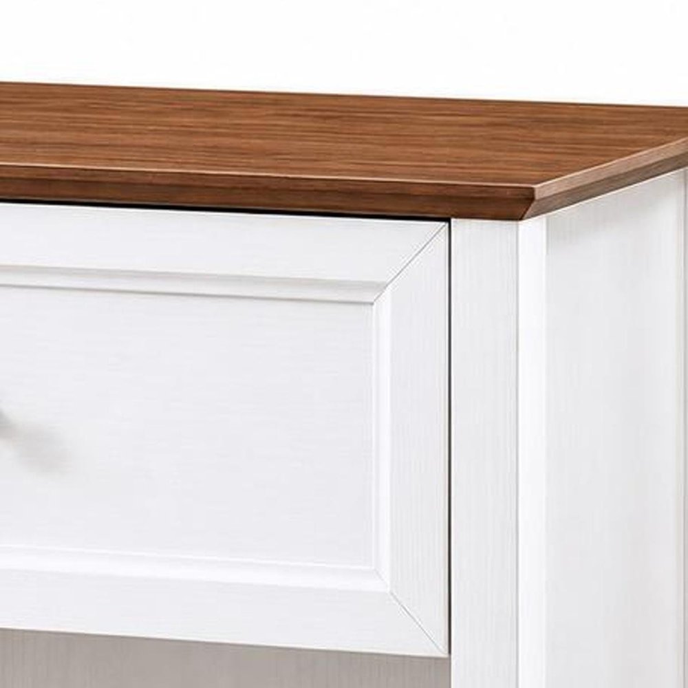 26" Black Wood One Drawer Nightstand HomeRoots
