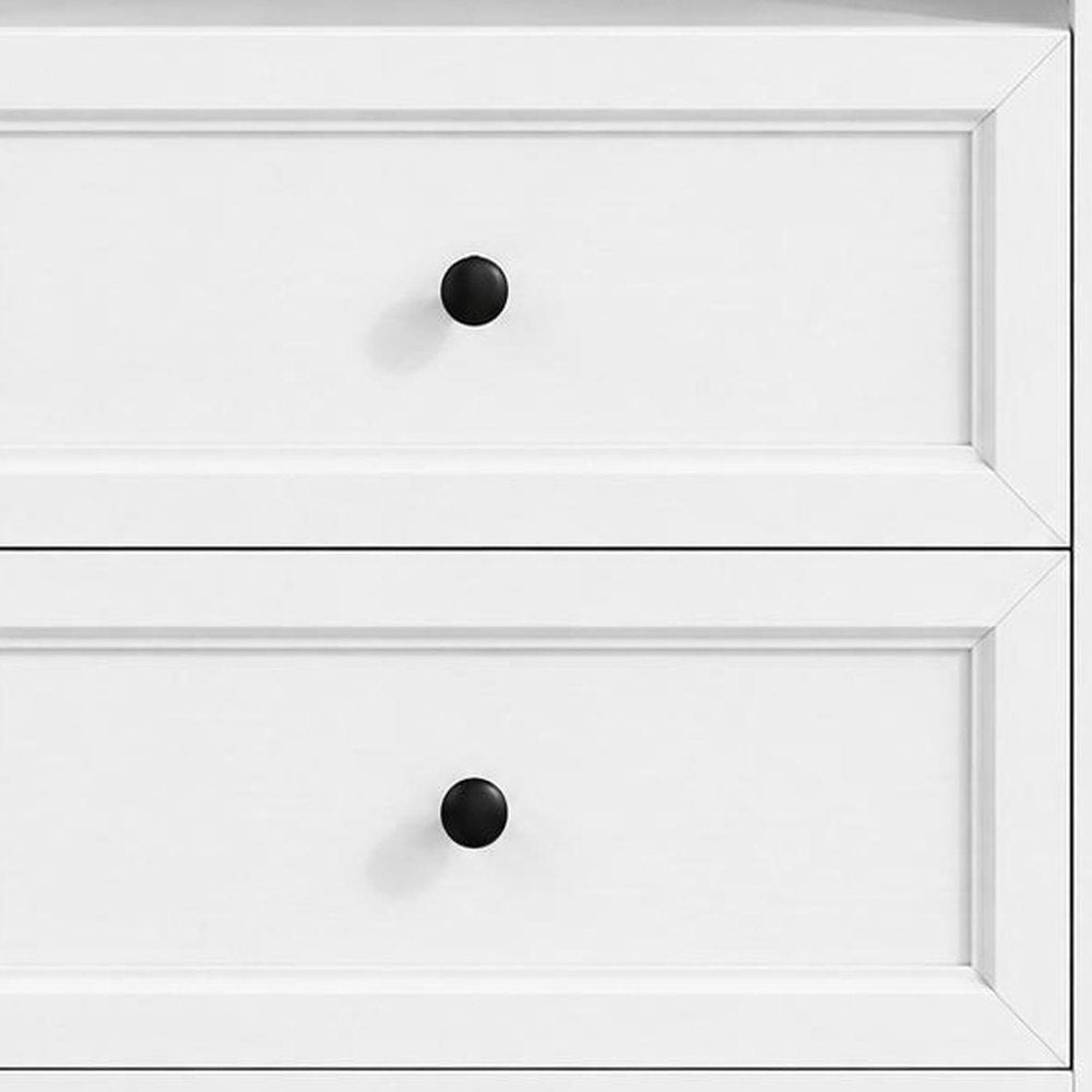 26" White Wood Two Drawer Nightstand with USB Port and Integrated Tech — view 4