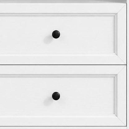 26" White Wood Two Drawer Nightstand with USB Port and Integrated Tech HomeRoots