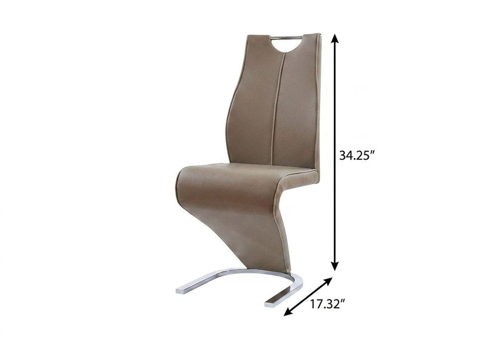 Set of Two Gray Upholstery And Metal Dining Side Chairs HomeRoots