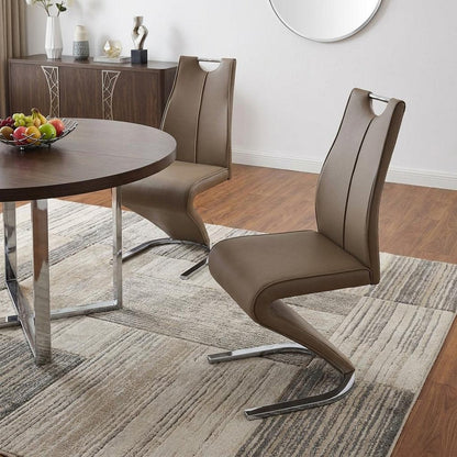 Set of Two Gray Upholstery And Metal Dining Side Chairs HomeRoots