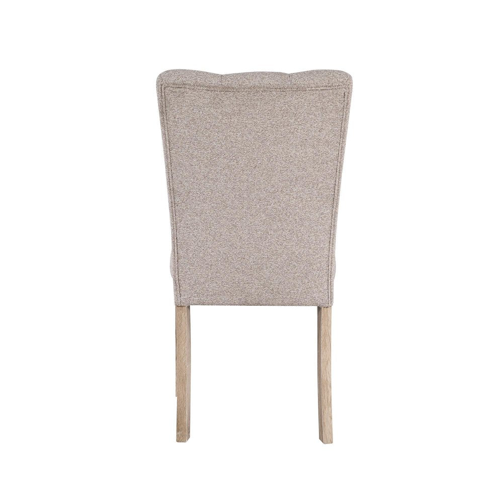 Set of Two Beige Upholstery And Solid Wood Dining Side Chairs — view 9