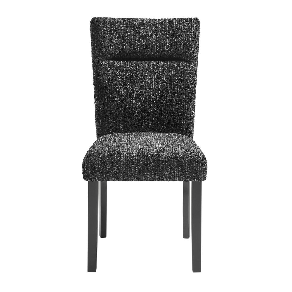 Set of Two Black Upholstery And Wood Dining Side Chairs — view 1
