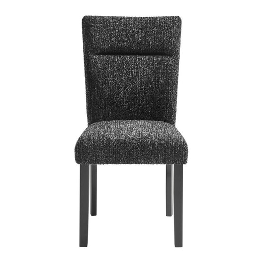 Set of Two Black Upholstery And Wood Dining Side Chairs HomeRoots