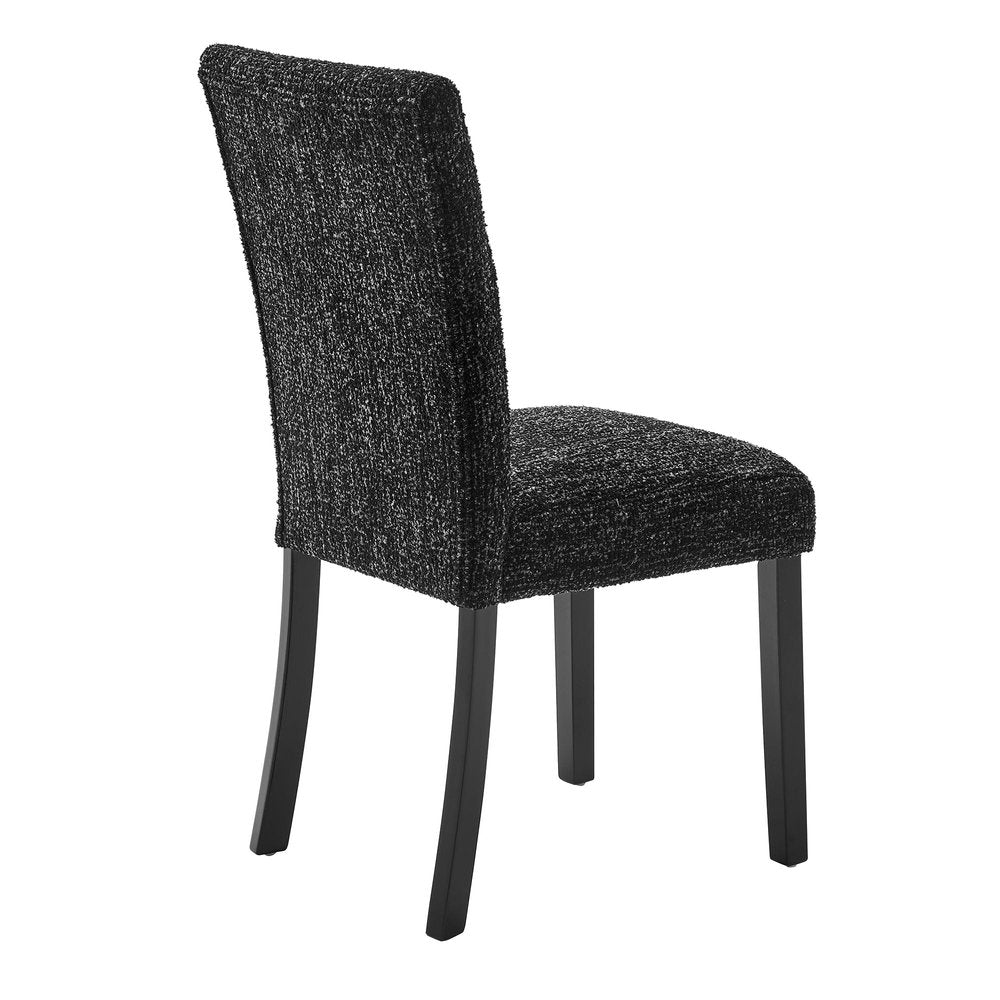 Set of Two Black Upholstery And Wood Dining Side Chairs HomeRoots