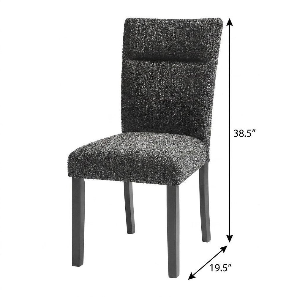 Set of Two Black Upholstery And Wood Dining Side Chairs HomeRoots