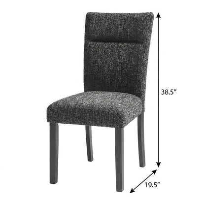 Set of Two Black Upholstery And Wood Dining Side Chairs HomeRoots