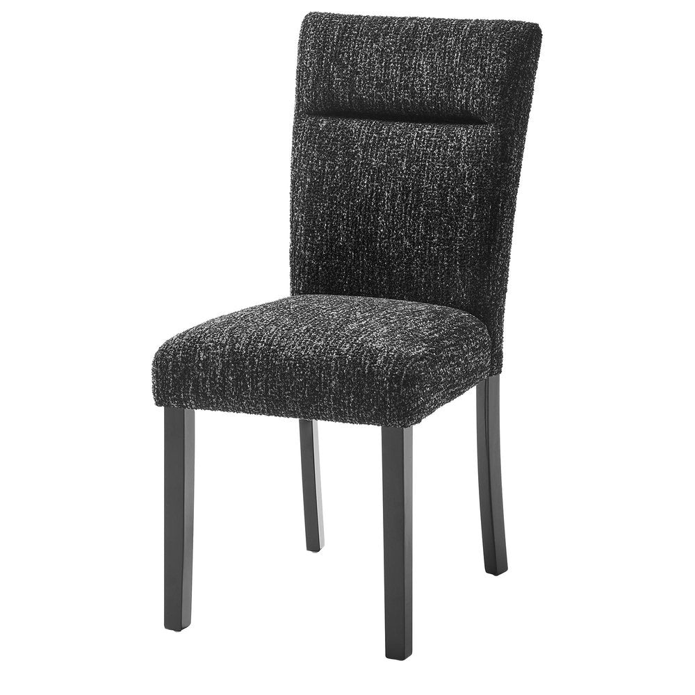 Set of Two Black Upholstery And Wood Dining Side Chairs HomeRoots