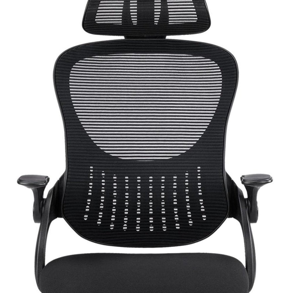Black Swivel Rolling Office Chair — view 3