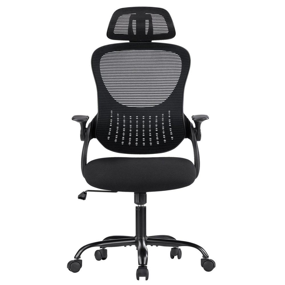 Black Swivel Rolling Office Chair — view 1