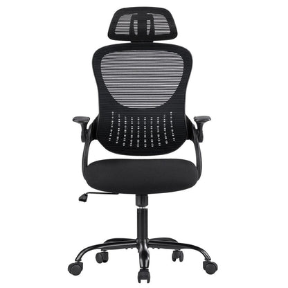 Black Swivel Rolling Office Chair HomeRoots