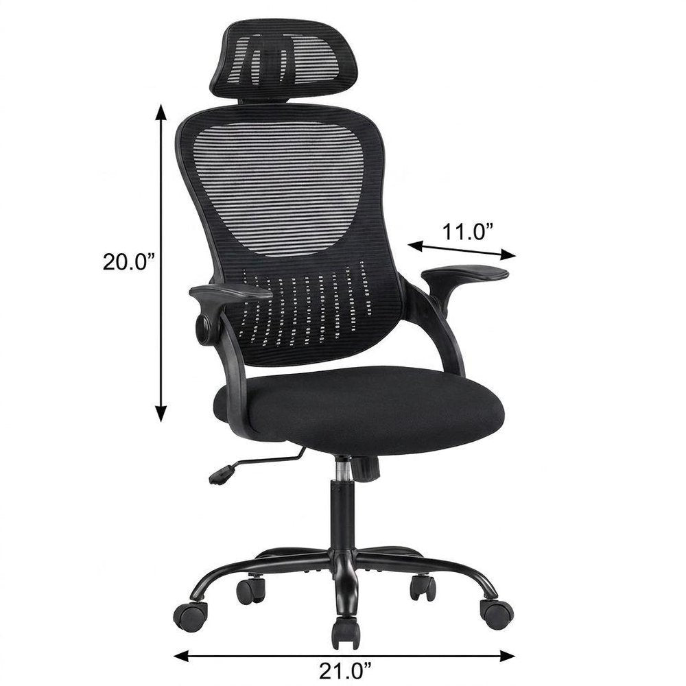 Black Swivel Rolling Office Chair — view 2