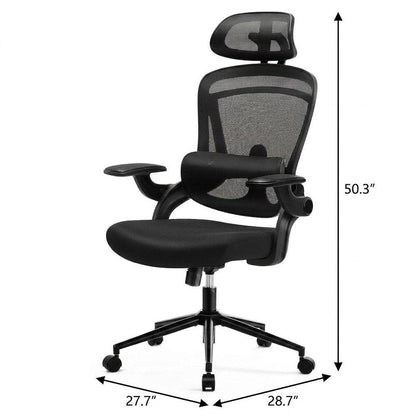 Black Swivel Rolling Office Chair HomeRoots