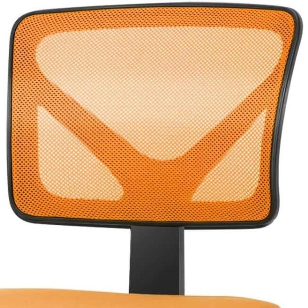 Orange And Black Swivel Rolling Office Chair — view 5