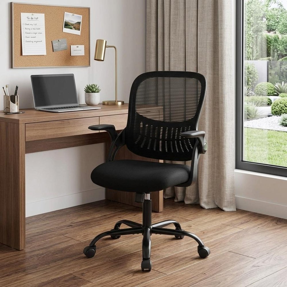 Black Swivel Rolling Office Chair — view 6