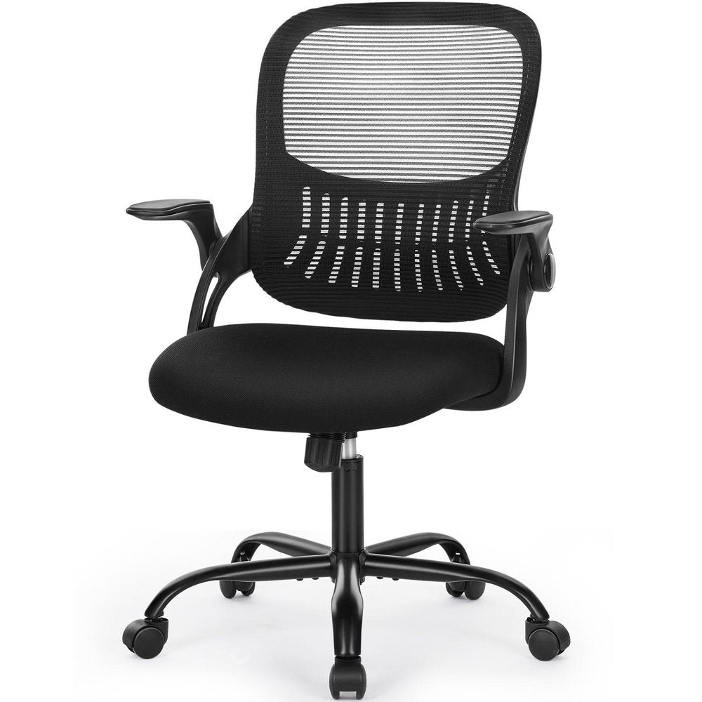 Black Swivel Rolling Office Chair — view 1