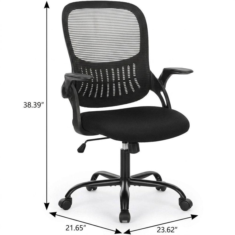 Black Swivel Rolling Office Chair — view 2
