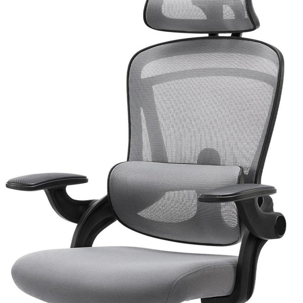 Gray And Black Swivel Rolling Office Chair HomeRoots