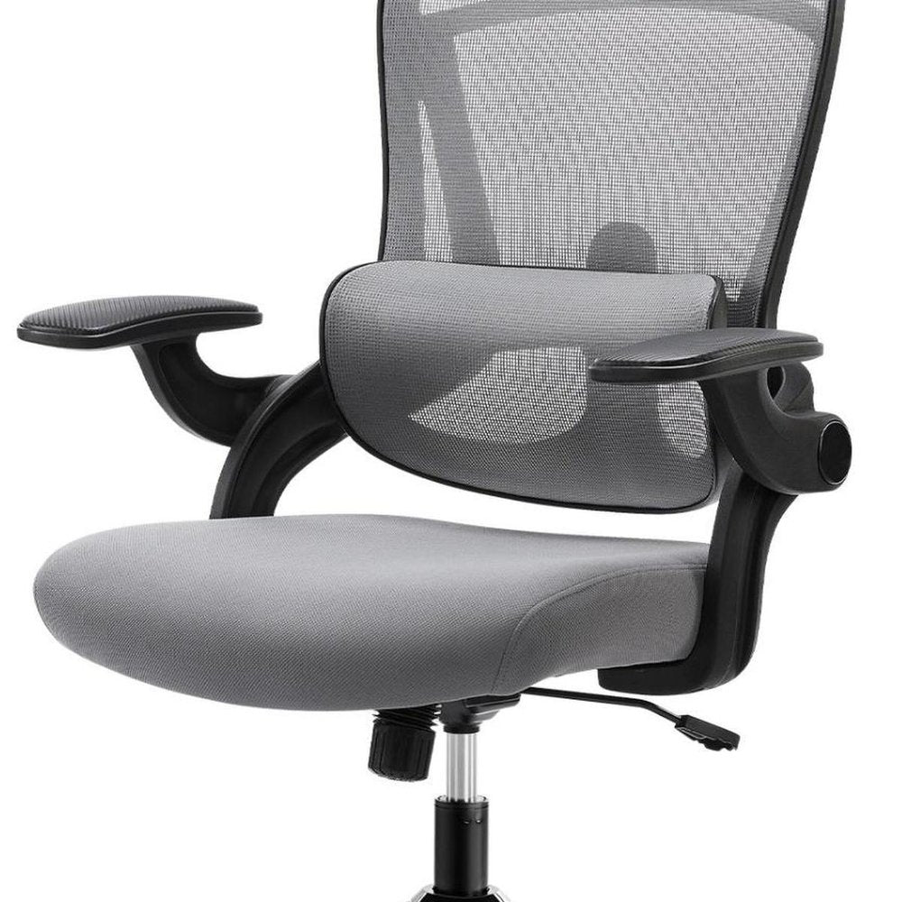 Gray And Black Swivel Rolling Office Chair — view 4